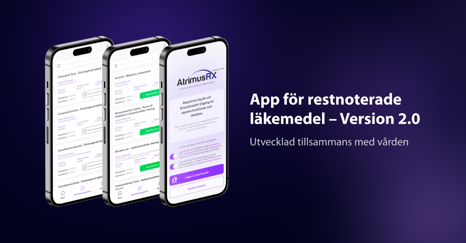 Version 2 av appen Restnoterade Läkemedel – ett stöd för förskrivare vid läkemedelsbrist