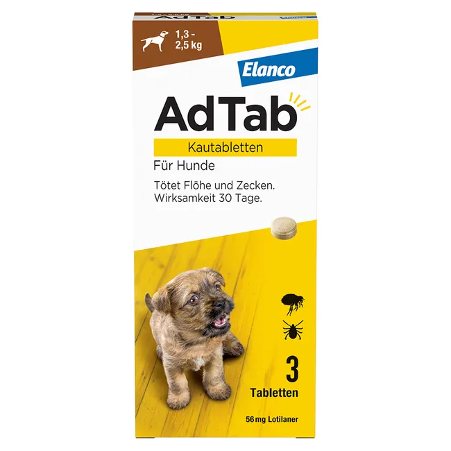 AdTab 56mg 3 chewable tablets for dogs