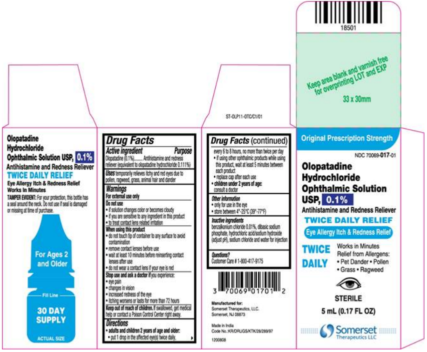Olopatadine  0.1% (1mg/ml) eye drops, 5ml