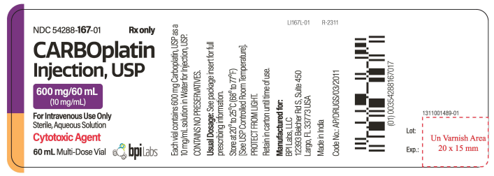 Carboplatin injection 600mg/60ml 60 ml vial