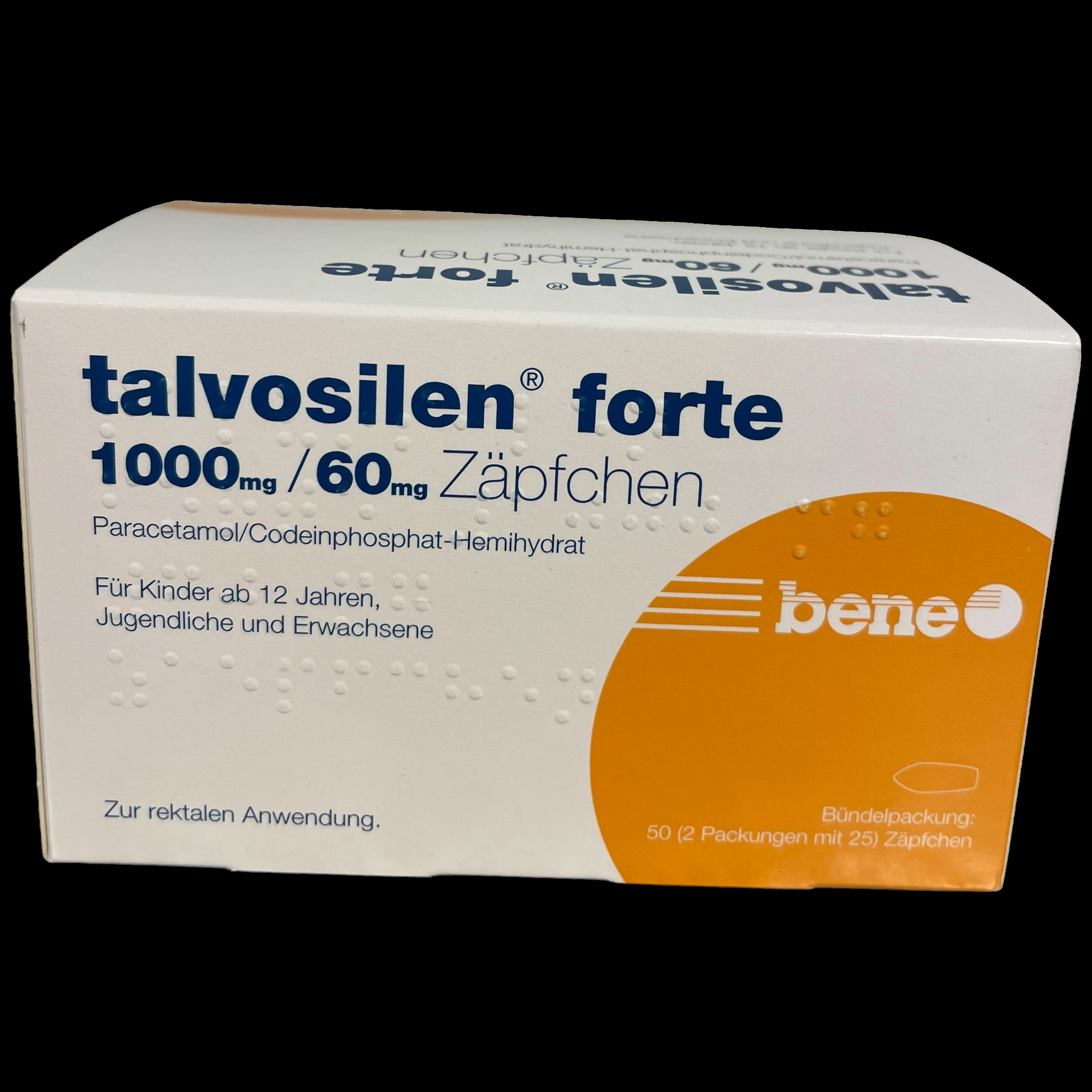 Talvosilen forte 1000mg/60 mg 50 suppositorier (Narkotika)