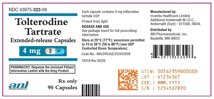 Tolterodine Tartrate Extended-release 4mg, 90 caps