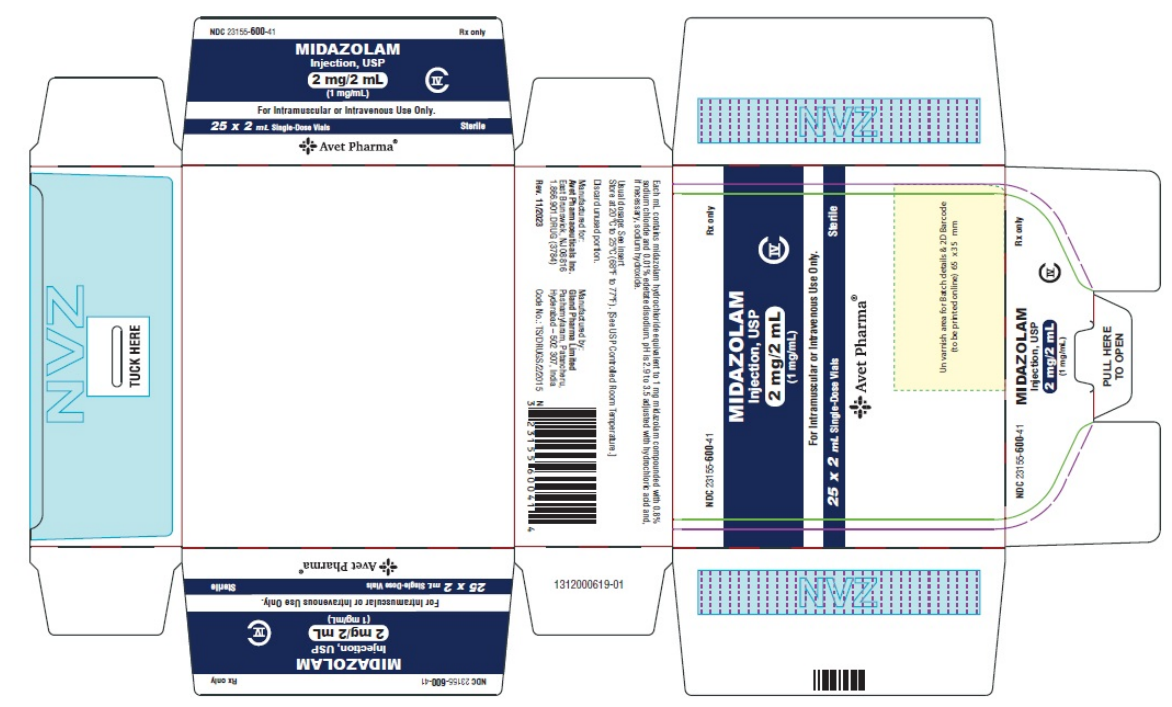 Midazolam 2mg/2ml sol for inj 25x 2ml vials (Narkotika)