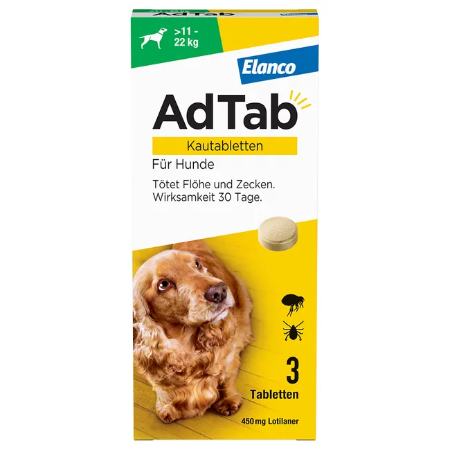 AdTab 450mg 3 chewable tablets for dogs