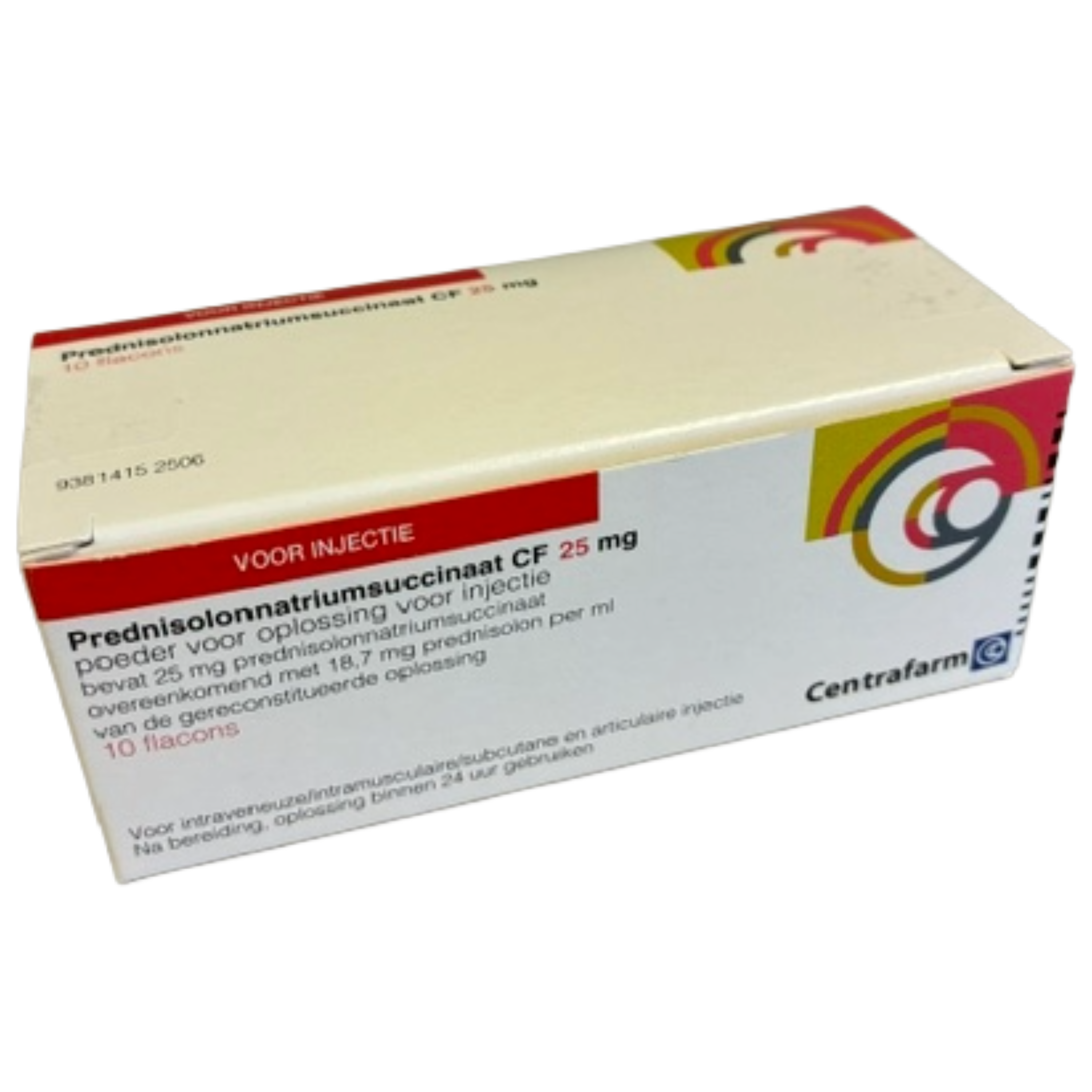 Prednisolonnatriumsuccinaat CF 25 mg, powder for sol for inj, 10 vials