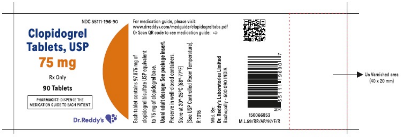 Clopidogrel bisulfate 75mg 90 film-coated tabs