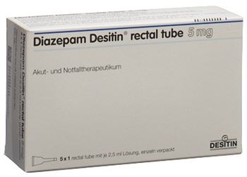 Diazepam Desitin® rectal tube 5 mg (5mg/2,5ml), 5 x 2.5 ml (Narkotika)