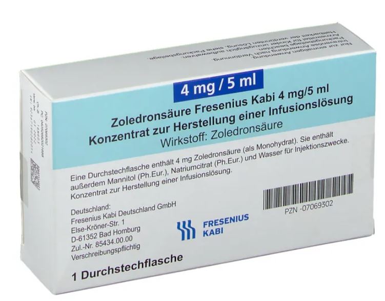 Zoledronsäure Fresenius Kabi 4mg/5ml 5 ml vial, concentrate for solution for infusion