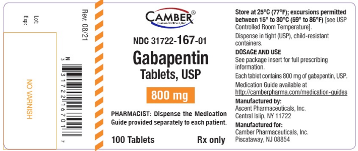Gabapentin 800mg 100 tabs