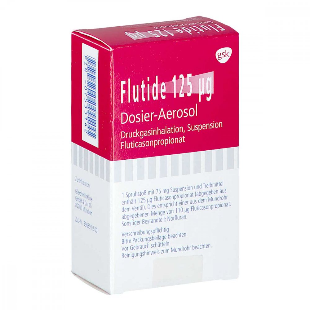 Flutide 125 mcg dosing aerosol Pressurized gas inhalation 120 sprays