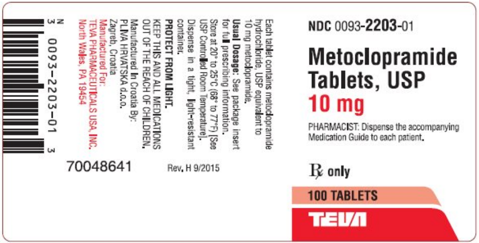 Metoclopramide 10mg 100 tabs