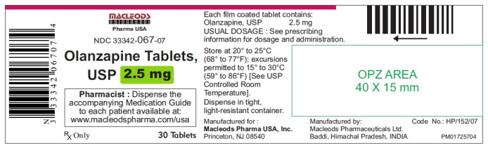 Olanzapine 2,5mg 30 tabs