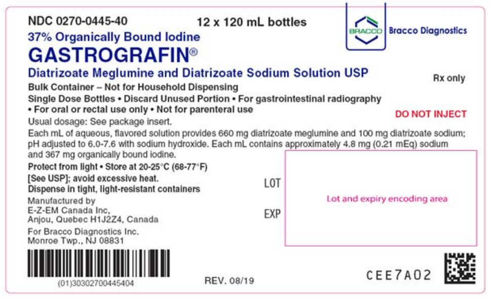 Gastrografin 660mg+100mg solution for oral and rectal use, 12x120mL