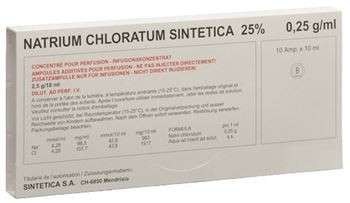Natrium Chloratum Sintetica 25% (4,28mmol/ml) 10x10 ml, concentrate for infusion