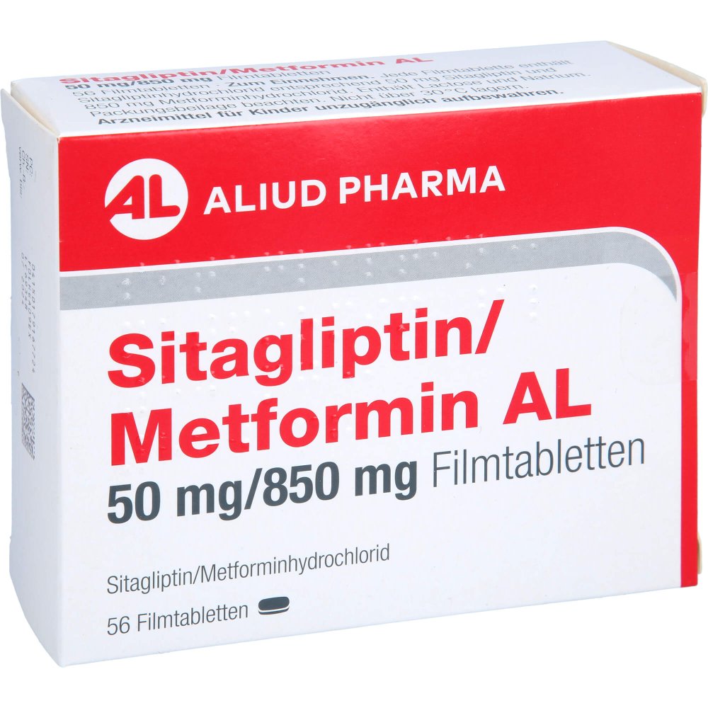Sitagliptin/Metformin AL 50 mg/850 mg, 56 film-coated tablets