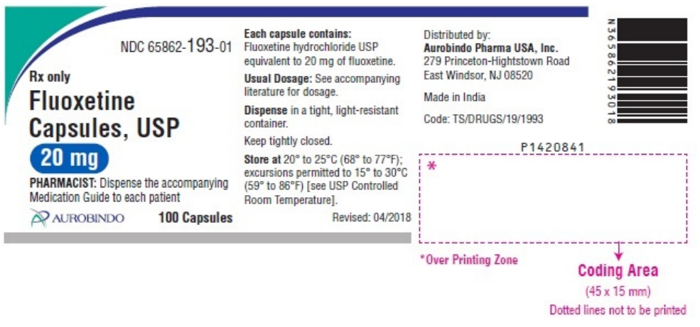 Fluoxetine 20mg 100 caps