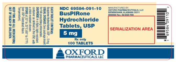 Buspirone hydrochloride 5mg 100 tabs