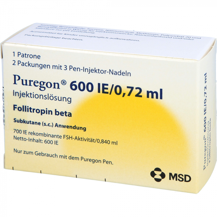Puregon® 600 IE/0,72 ml solution for injection in cartridge