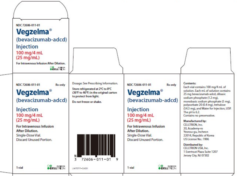 VEGZELMA 100mg/4ml (25mg/ml) 4 ml vial