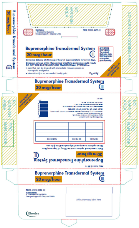 Buprenorphine 20mcg/h 4 transdermal systems (US) (Narkotika)