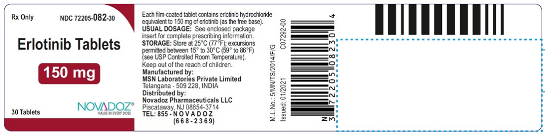 Erlotinib hydrochloride 150mg 30 tabs