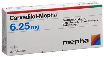Carvedilol-Mepha 6,25mg 30 tabs