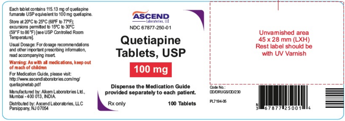 Quetiapine fumarate 100mg 100 tabs