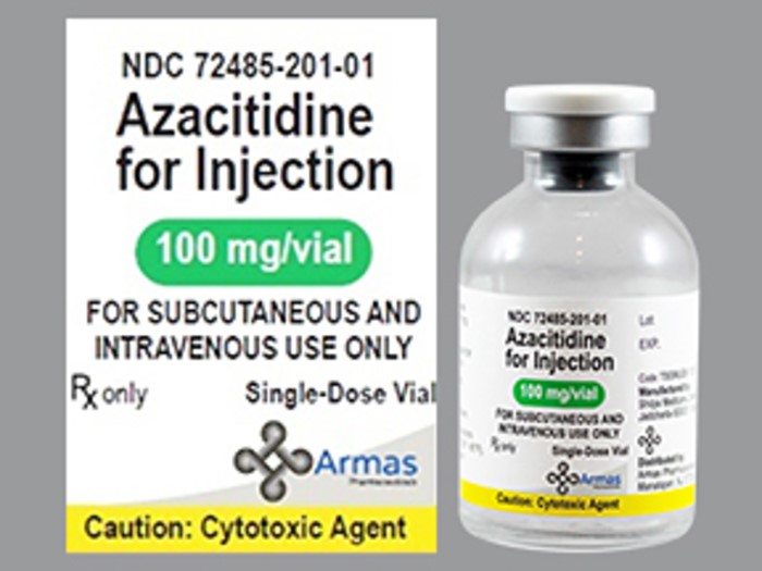Azacitidine 100mg 1 vial, lyophilized powder for solution for injection