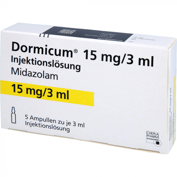 Dormicum® 15mg/3ml (5mg/ml) 5x3 ml amp, solution for injection (Narkotika)