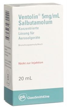 Ventolin 5mg/ml 20 ml, concentrate for solution for nebulizer