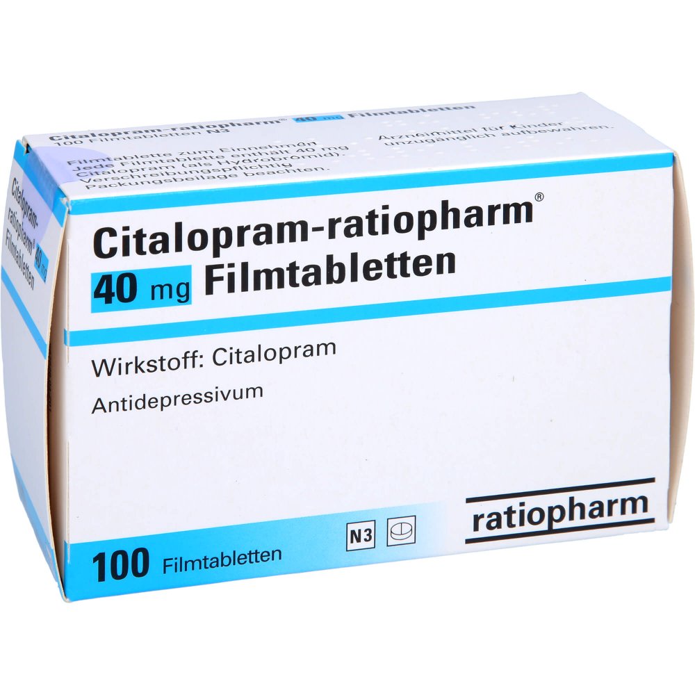 Citalopram ratiopharm 40 mg 100 film-coated tablets
