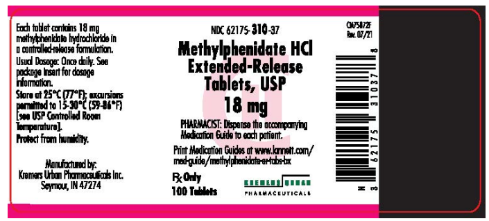 Methylphenidate HCL 18mg 100 extended-release tabs (Narkotika)